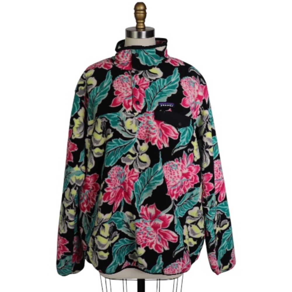 Patagonia Synchilla Snap T Pullover Floral Manoa Print Sweater